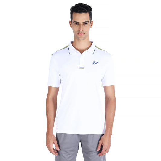 YONEX T-Shirt Polo 2625 - White – Classic White Polo for Badminton & Tennis Players